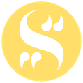Small round yellow SagaSocial company logo